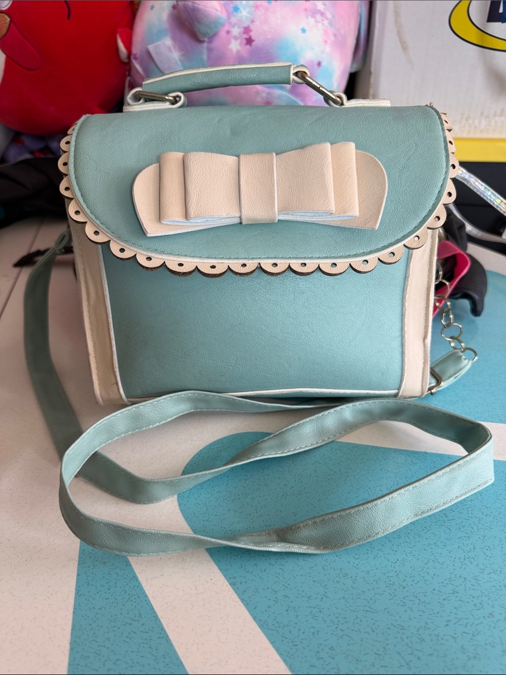 Mint & Cream Bow-Accent Satchel Bag - Lolita Style